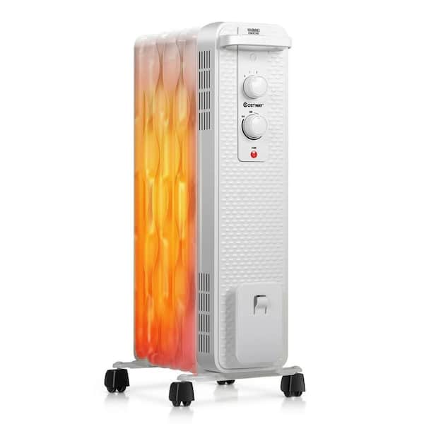 1000/1500W Electric Heater with Adjustable Thermostat and Overheat Safety 
