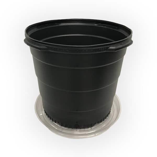 Viagrow 15 Gal. Plastic Round Nursery Trade Pots with saucers (5-Pack)