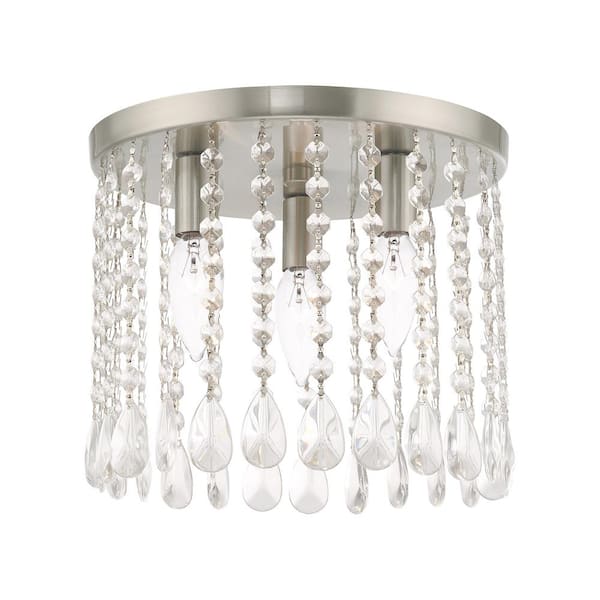 Elizabeth 3 Light Brushed Nickel Semi Flush Mount