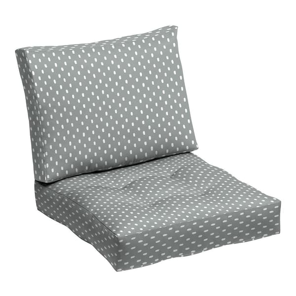 ARDEN 18 x 24 EarthFIBER Outdoor Tufted Blowfill Deep Seating Lounge Chair Cushion Set, Stone Grey Dot