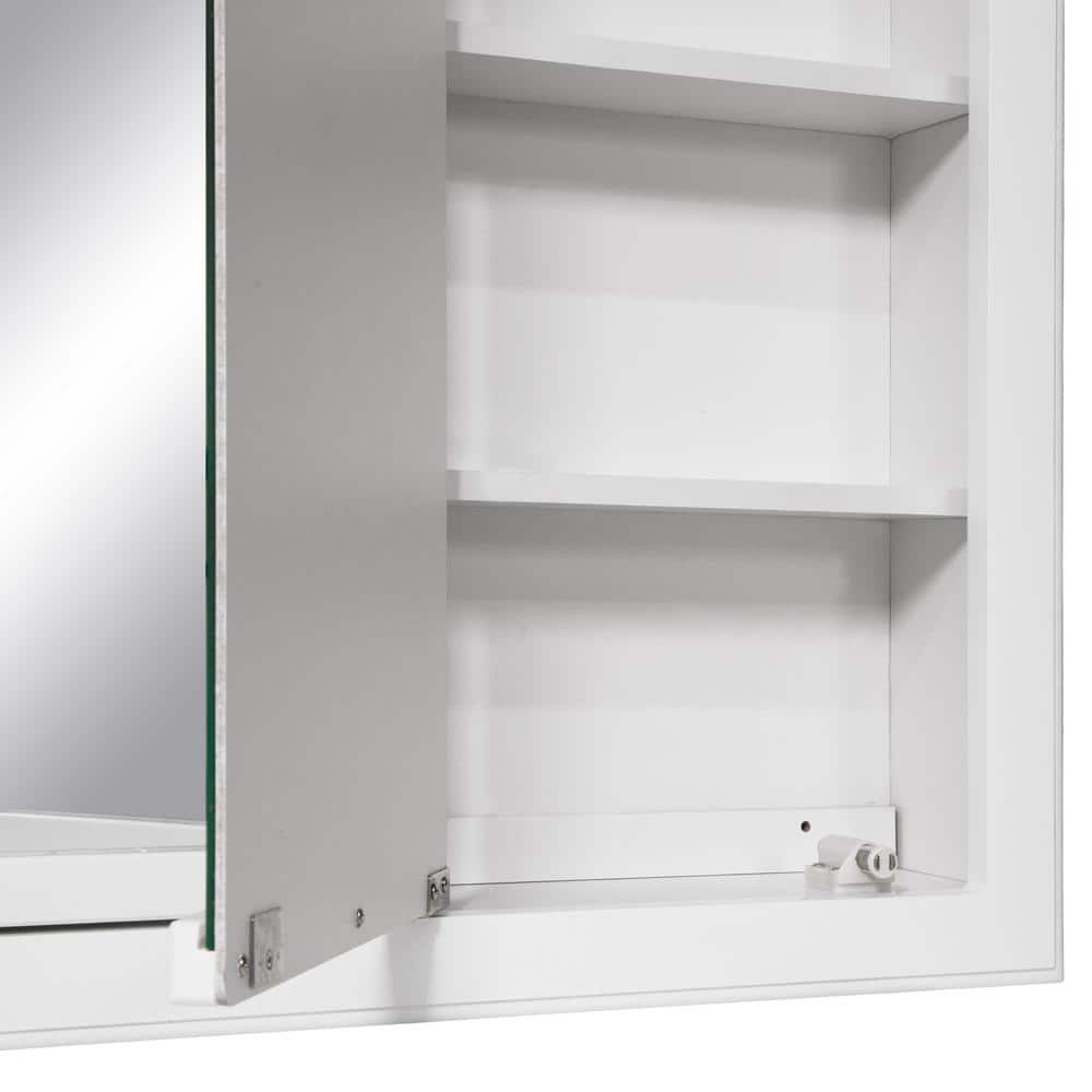 White Glossy 36" Medicine Cabinet with Lights and Mirrors