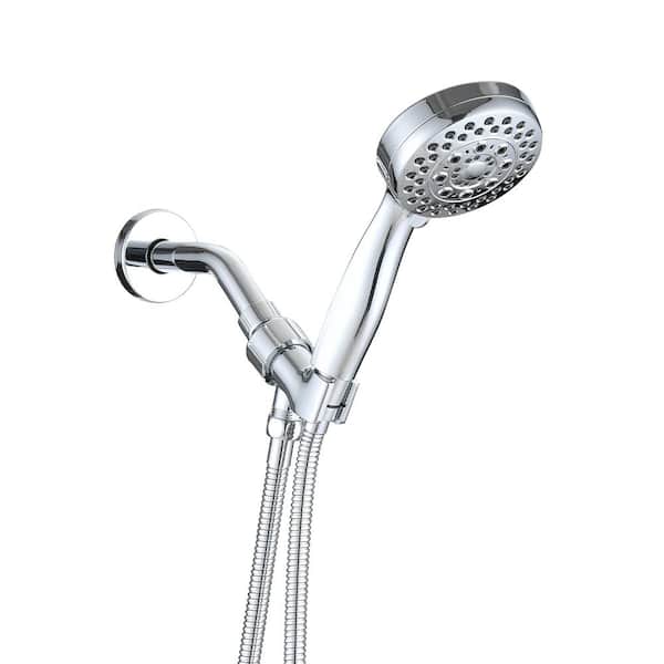 PERLIRIA INC 5-Spray Settings Wall Mounted Handheld Shower Head with 2.5 GPM, High Pressure Hand Shower in Chrome