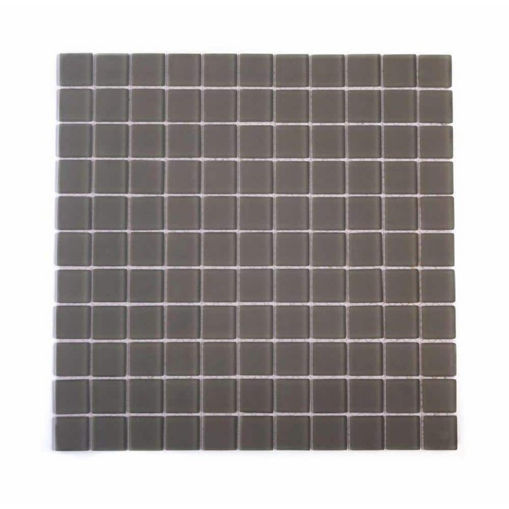 12" x 12" Chic Gray Matte Glass Mosaic Tile