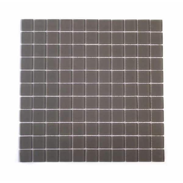 Apollo Tile Chic Gray 4 in. x 5 in. Matte Finished Glass Mosaic Tile Sample (0.13 sq. ft./Piece)