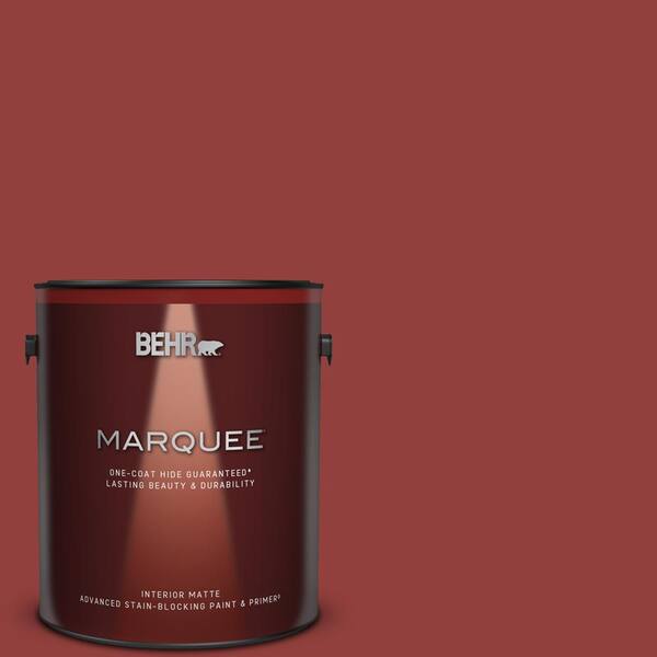 BEHR MARQUEE 1 gal. BIC49 Red Red Red Matte Interior Paint & Primer