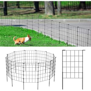(20-Pack) Garden Fence Fencing, Rustproof Metal Wire Border Animal Barrier, Black