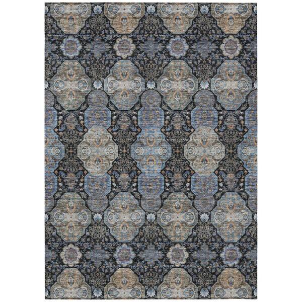 Chantille Machine Washable Indoor/Outdoor Abstract ACN2484 Black 10 ft. x 14 ft. Area Rug