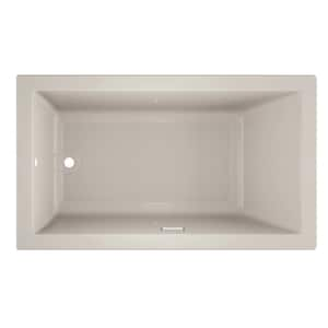 Solna Pure Air 72 in. x 42 in. Rectangular Air Bath Bathtub with Left Drain in Oyster