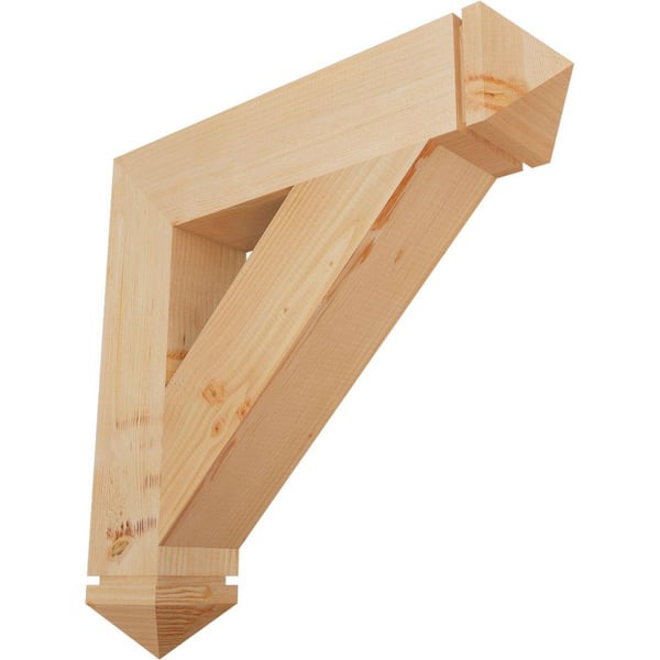 Ekena Millwork 5.5 in. x 30 in. x 30 in. Douglas Fir Traditional Arts and Crafts Smooth Bracket
