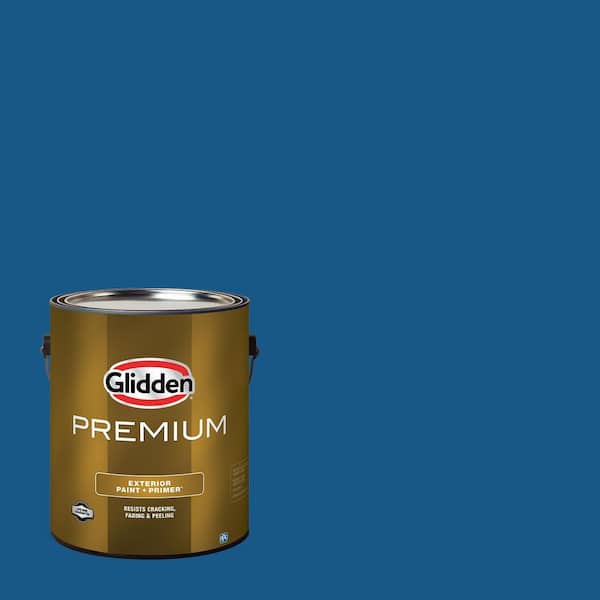 Glidden Premium 1 gal. PPG1158-7 Stunning Sapphire Flat Exterior Latex Paint