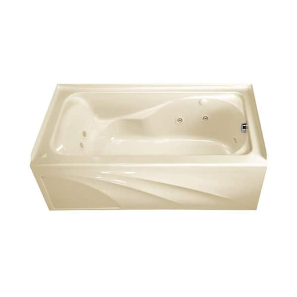 American Standard Cadet 5 ft. x 32 in. Right Drain EverClean Whirlpool Tub with Integral Apron in Linen