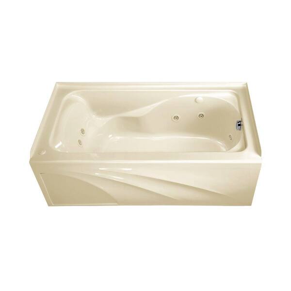 American Standard Cadet 5 ft. x 32 in. Left Drain EverClean Whirlpool Tub with Integral Apron in Linen