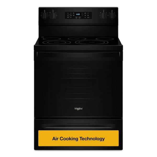 30 in. 5-Element Freestanding Electric Range in Black with Air Cooking Technology