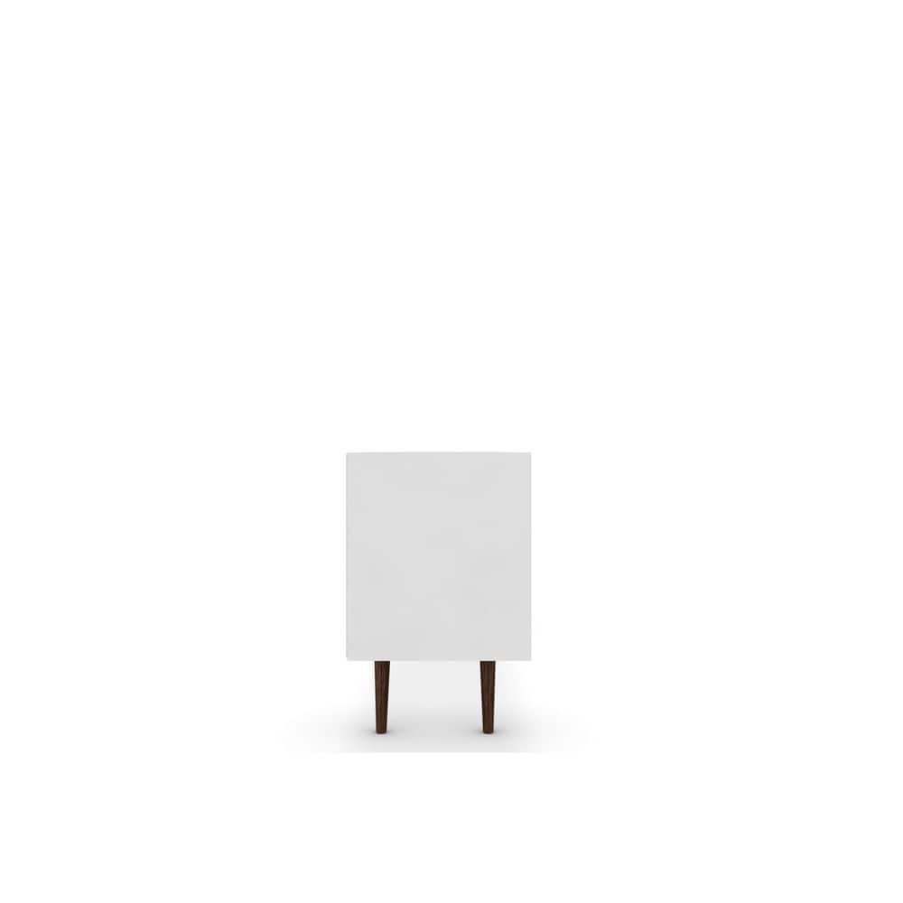 White and Yellow Mid-Century Modern TV Stand with Cabinet