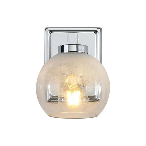 Golden Lighting - Elliott 7.25 in. 1 Light Chrome Vanity Light with Alabaster Shade