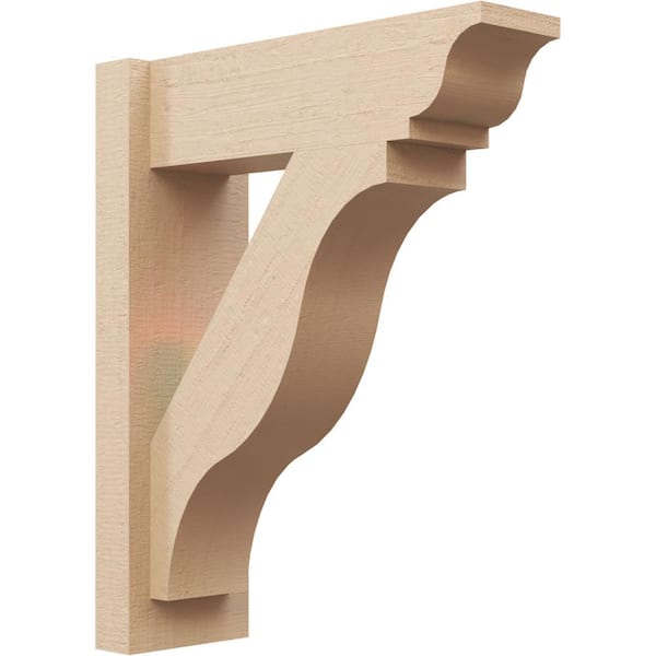 Ekena Millwork 6 in. x 22 in. x 18 in. Funston Traditional Rough Cedar Woodgrain Timberthane Polyurethane Outlooker, Primed Tan