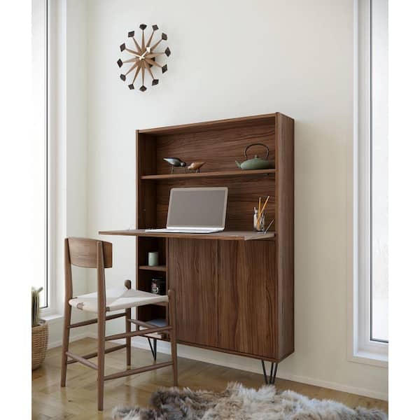 STOCKHOLM Wall mounted wooden secretary desk By Punt