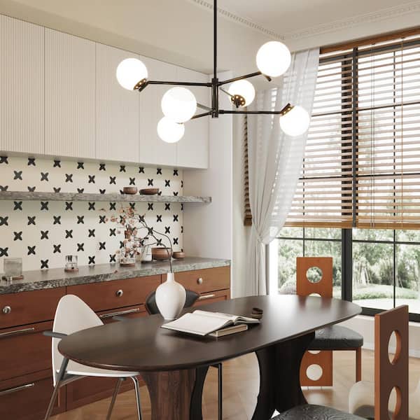 6-Light Black Sputnik Chandelier