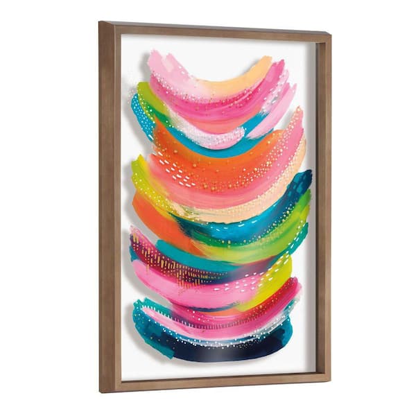 Kate and Laurel Blake Bright Abstract by Jessi Raulet of Ettavee Framed Glass Art Print 18 in. x 24 in.