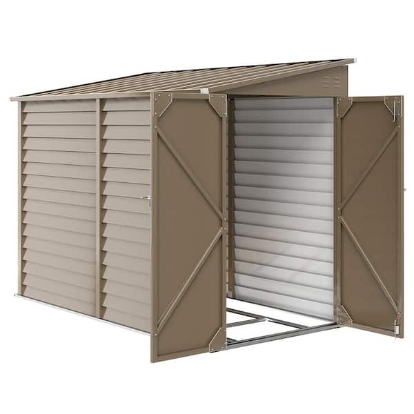 4 ft. x 8 ft. Metal Outdoor Garden Storage Shed Lean-To Tool Storage for Backyard, Patio and Lawn (32 sq. ft. )