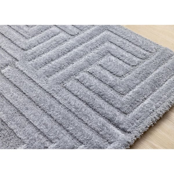 Intrigue Collections 8 ft. x 11 ft. Blue Geometric, Tonal/Solid Indoor Area Rug