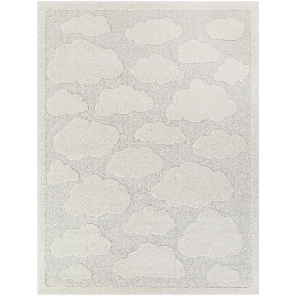 BALTA Cumulus Cream 4 ft. 4 in. x 6 ft. Geometric Area Rug, Ivory