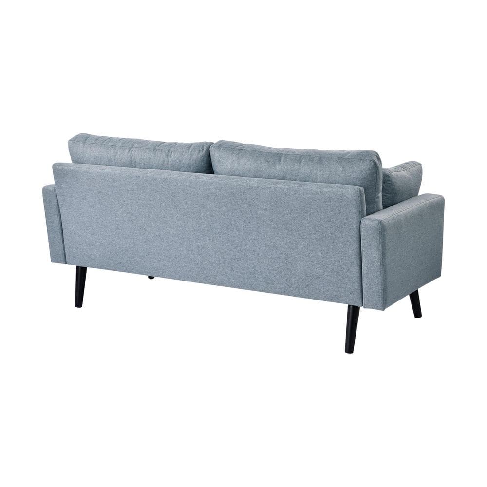 Light Gray Tufted Fabric 2-Seater Sofa with Pillow Back