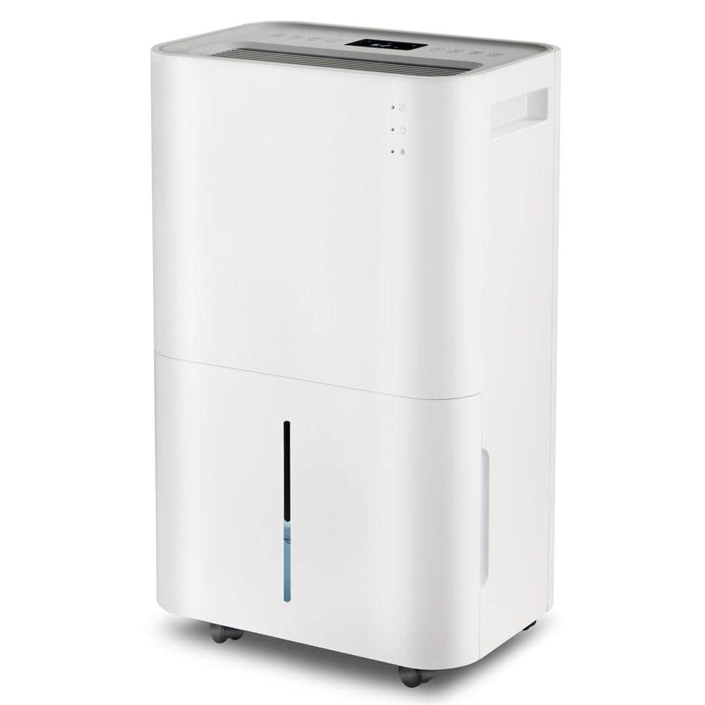 Kahomvis 50 pt. 4,500 sq.ft. Portable Dehumidifier in. White with Auto or Manual Drain, Auto ...