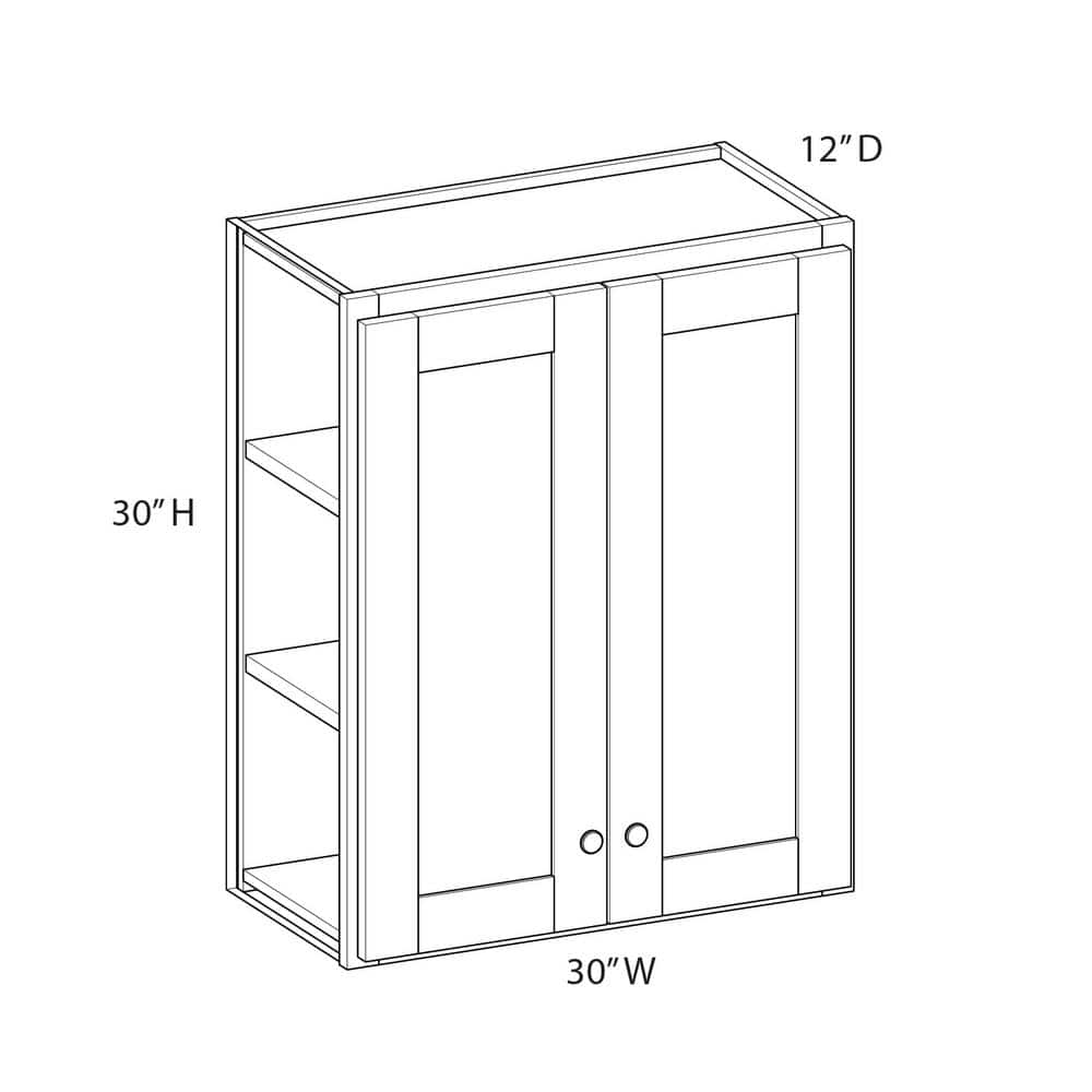 Pembroke Recessed 30 in. W x 30 in. H x 12 in. D in Painted White Plywood Assembled Wall Cabinet. price history on PriceWatchPro