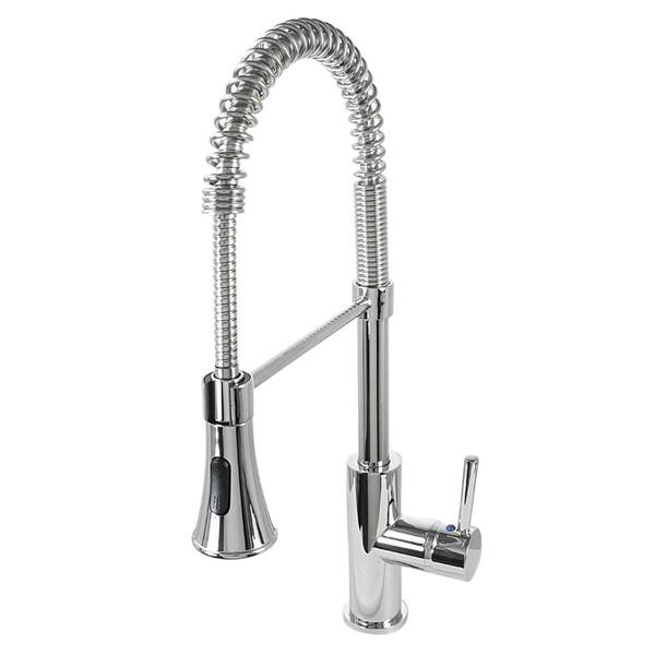 Ultra Faucets Euro Collection Single-Handle Pull-Down Sprayer Kitchen Faucet in Chrome