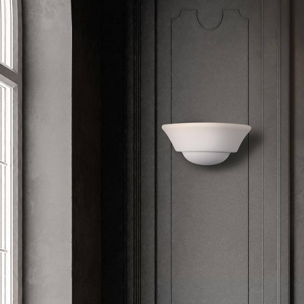 Monetta Modern White Steel Direct Wired Wall Sconce