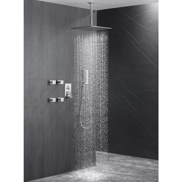 Single Handle 3-Spray Patterns 1-Spray Shower Faucet 1.8 GPM with Pressure Balance Shower Head 10 in. Brushed Nickel