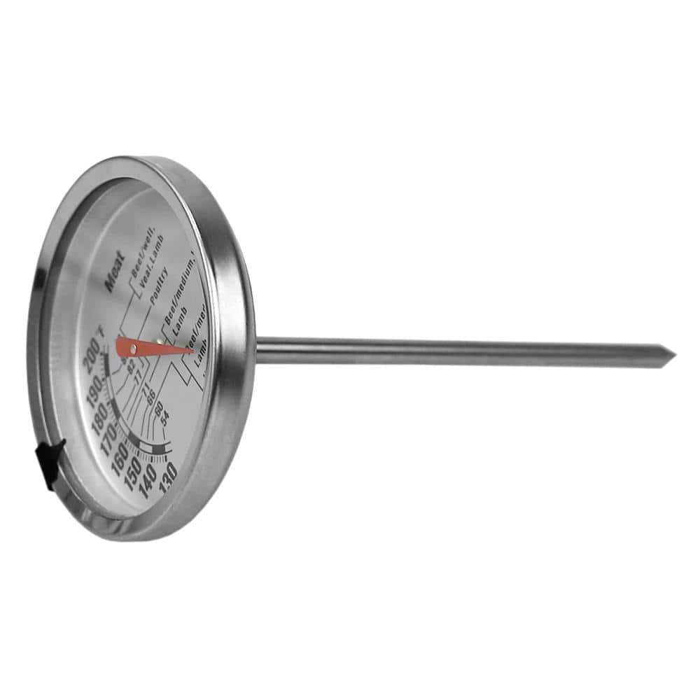 Home Basics Instant Read Large Stainless Steel Mechanical Meat Thermometer  in Silver HDC69973 - The Home Depot