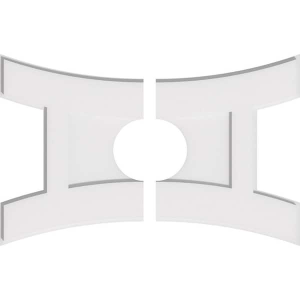 Ekena Millwork 28 in. W x 18-5/8 in. H x 6 in. ID x 1 in. P Haven Architectural Grade PVC Contemporary Ceiling Medallion (2-Piece)