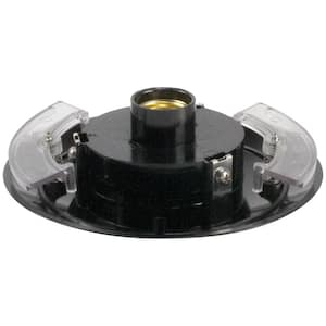 Black Polycarbonate Wing Clip Post Top Fitter for 3 in. Dia. Post. Fits Globes and Acorns with 5.25 in. Neckless Opening