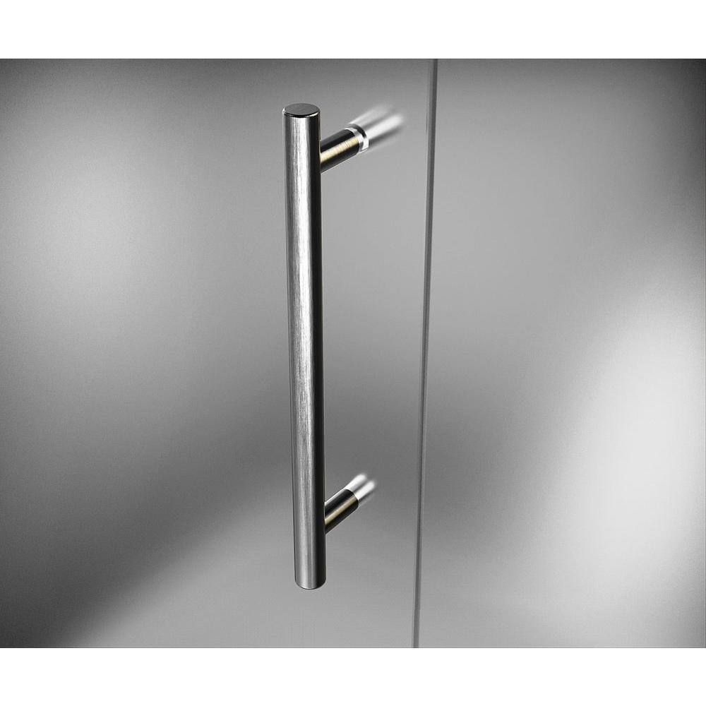 Nautis 60'' x 72'' Frosted Glass Frameless Hinged Shower Door
