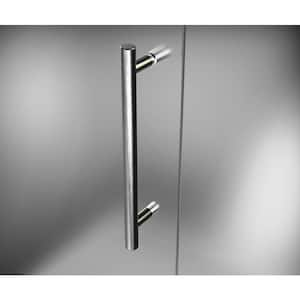 Nautis 60 in. x 72 in. Completely Frameless Hinged Shower Door with Frosted Glass in Stainless Steel