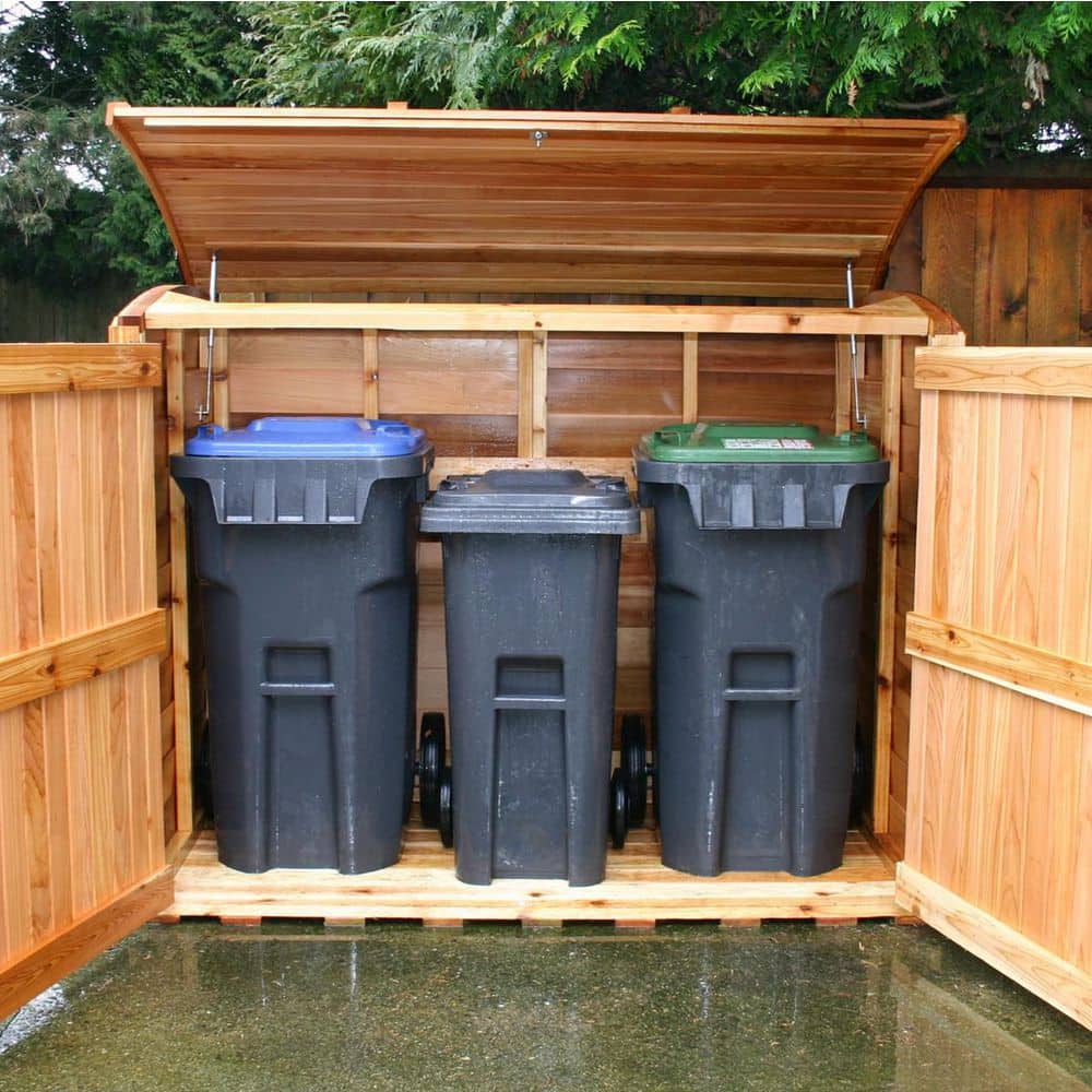 6 ft. Cedar Wood Outdoor Waste Management Storage Shed