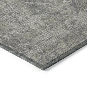 Brown and Black 9 ft. x 12 ft. Woven Oriental Rectangle Indoor/Outdoor Area Rug