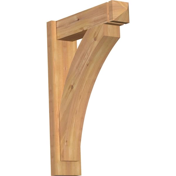 Ekena Millwork 6 in. x 28 in. x 20 in. Western Red Cedar Thorton Arts and Crafts Smooth Outlooker