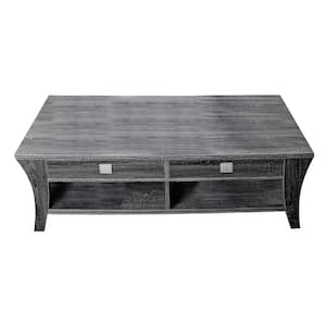 Amity 48 in. Gray Large Rectangle Wood Coffee Table with Drawers