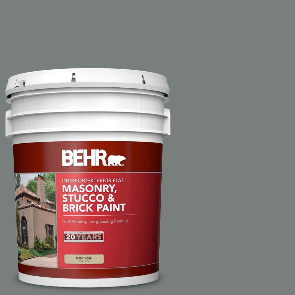 5 gal. #PPU25-18 Shutter Gray Flat Masonry, Stucco and Brick Interior/Exter