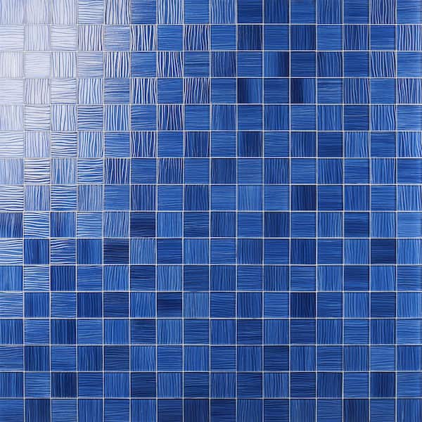 Ivy Hill Tile Exuma Cobalt 11.81 in. x 11.81 in. Polished Glass Wall Mosaic Tile (0.97 sq. ft./Each)