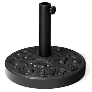 30 lbs. Round Cement Patio Umbrella Base in Black