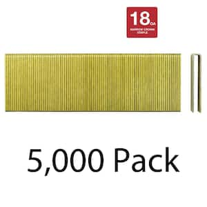 7500 Counts 18 Gauge 1/4 Inch Narrow Crown Staples Gold Staples Galvanized  Finish Staples for Pneumatic, Electric Stapler/Brad Nailer (1 x 1/4 Inch)