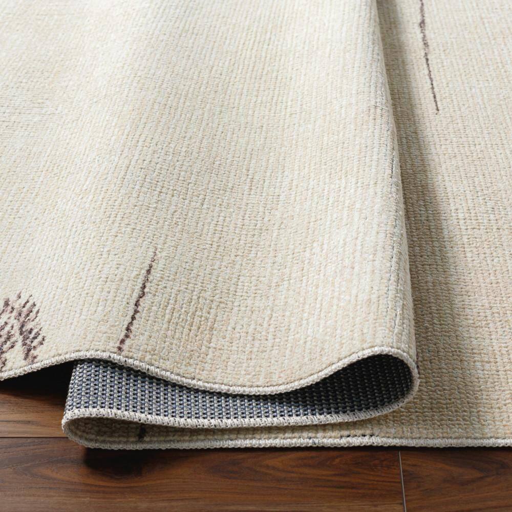 Handmade Look Gray Synthetic Rectangular Rug 5'3" x 7'