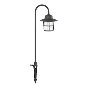 Marion Black Low Voltage LED Outdoor Path Light with Seeded Glass
