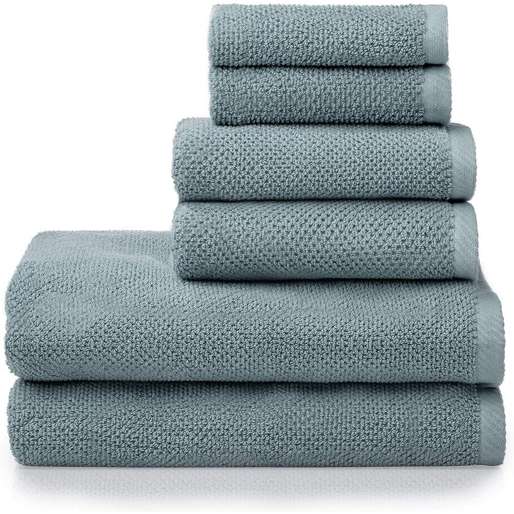 Linenspa Essentials 6-Piece White Cotton Bath Towel Set in the