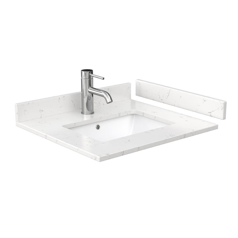 Beckett 24" White Freestanding Single Bathroom Vanity with Carrara Marble Top