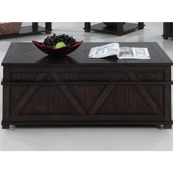 Progressive Furniture Foxcroft Dark Pine Storage Cocktail Trunk